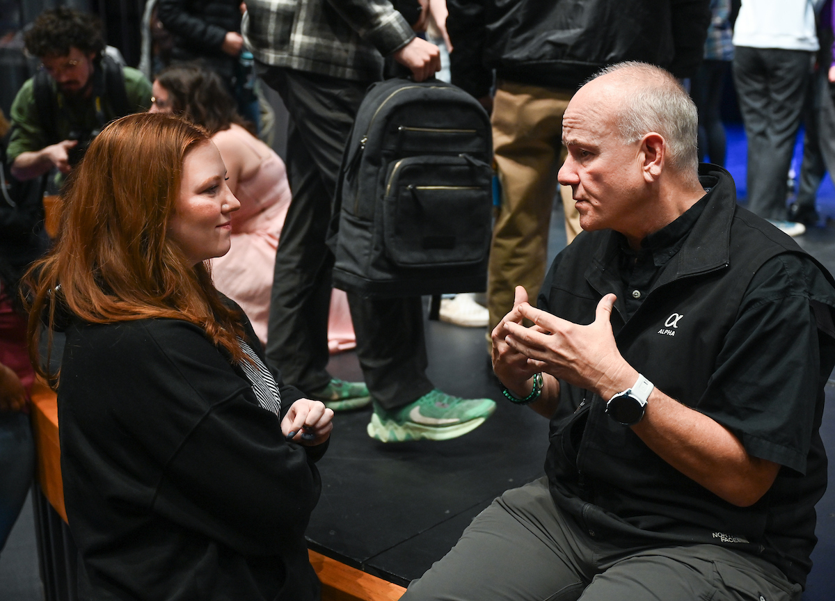 Students and professionals participate in the 10th annual Photo Night Wednesday, Mar. 5, 2025 in the Roland Hayes Auditorium.