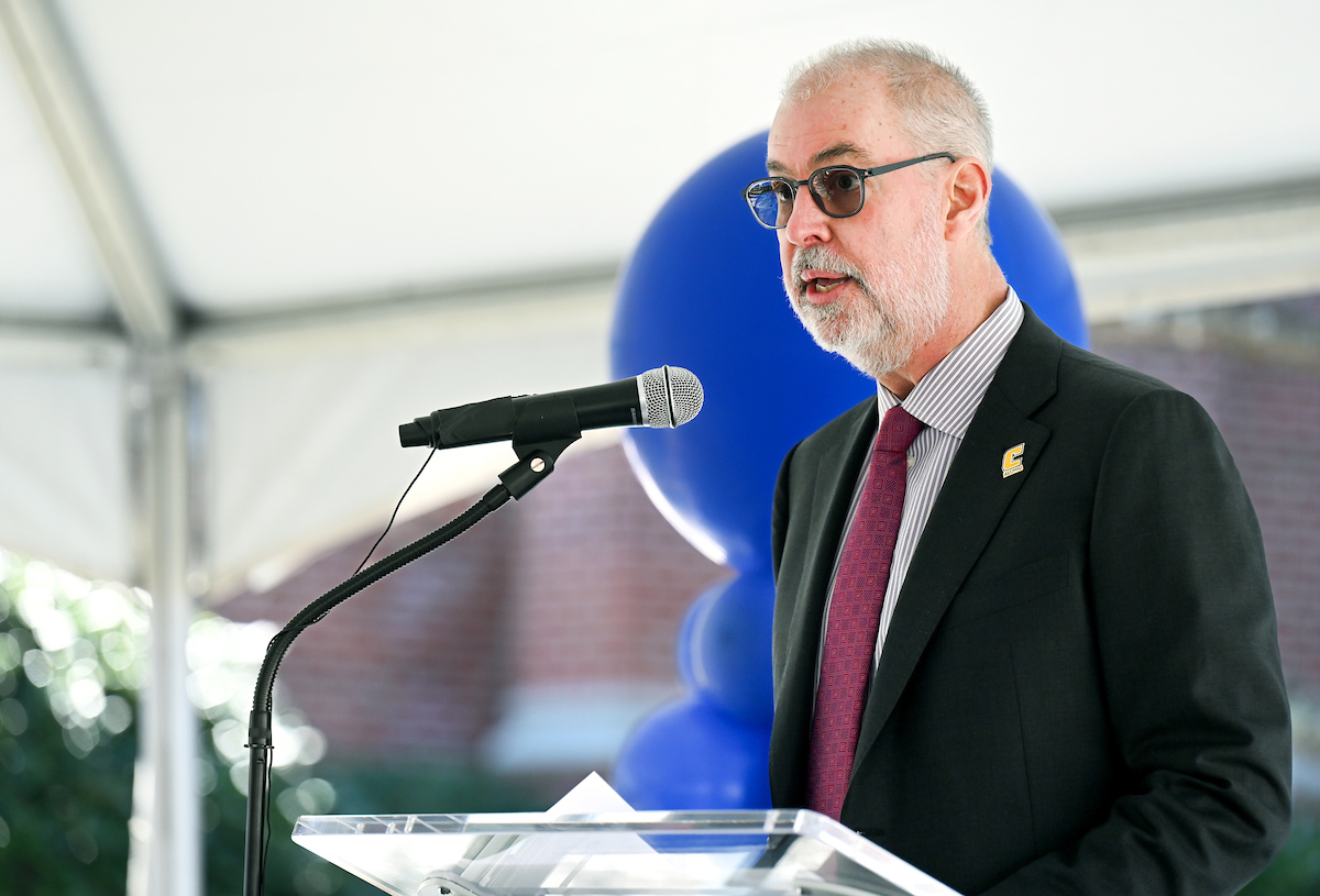 Officials attend a groundbreaking ceremony Monday, Mar. 3, 2025 for the addition to the Gary W. Rollins Business school.