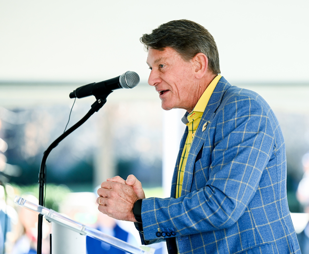 Officials attend a groundbreaking ceremony Monday, Mar. 3, 2025 for the addition to the Gary W. Rollins Business school.
