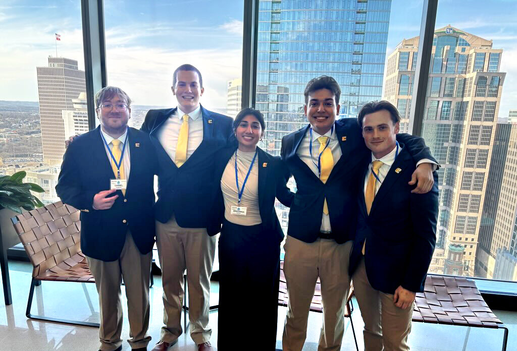 The 2025 UTC SMILE Fund team (from left): Daniel Goodman, Caden Christenson, Breonna Gandhi, Justice Cardenas and Kyle Leivas. Photo courtesy of Dr. Hunter Holzhauer.