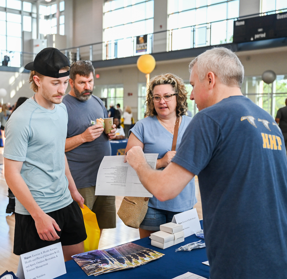 People attend Blue and Gold Preview on Saturday, Apr. 5, 2025 in the ARC.