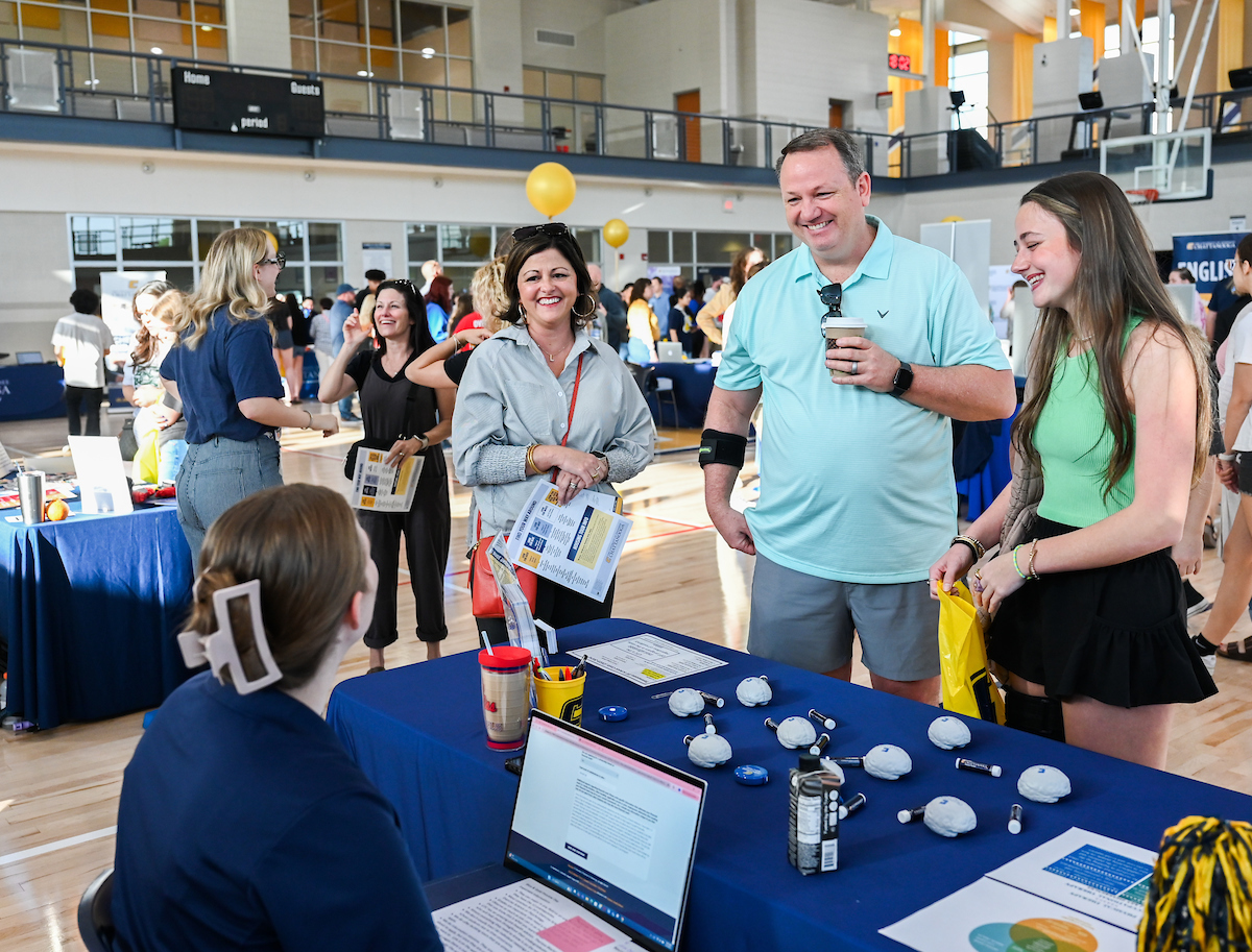 People attend Blue and Gold Preview on Saturday, Apr. 5, 2025 in the ARC.