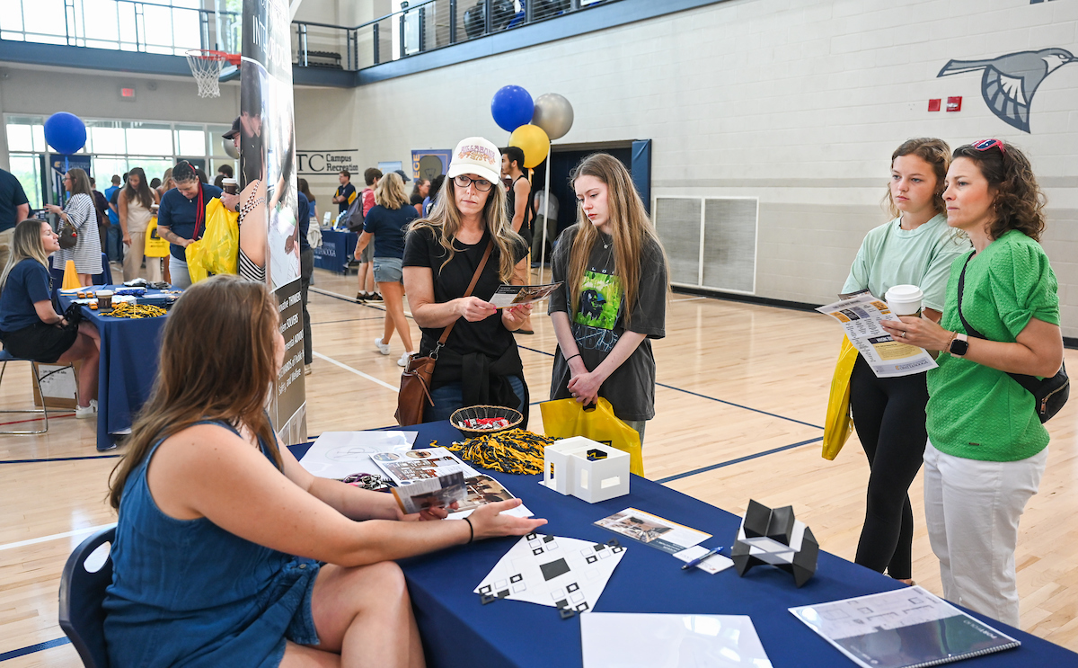 People attend Blue and Gold Preview on Saturday, Apr. 5, 2025 in the ARC.