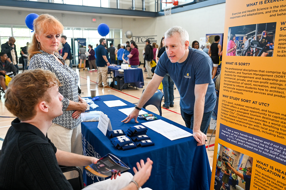 People attend Blue and Gold Preview on Saturday, Apr. 5, 2025 in the ARC.