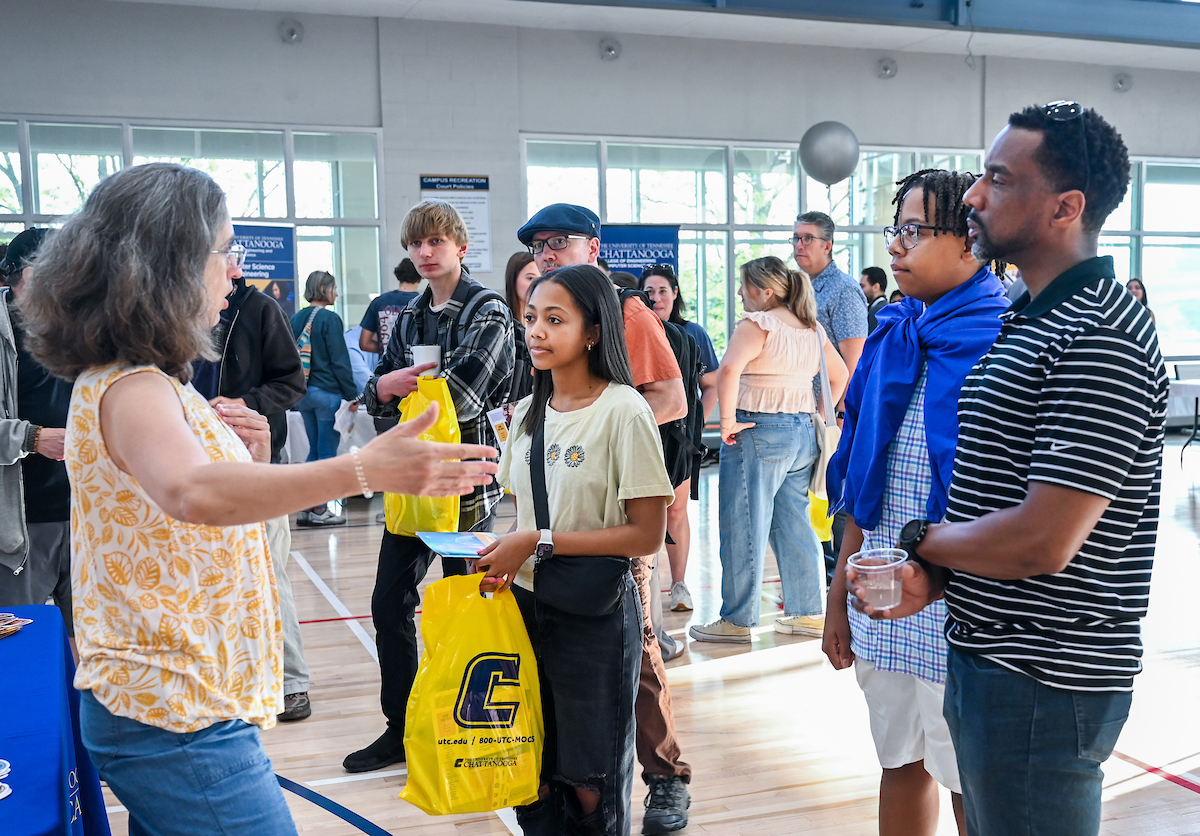 People attend Blue and Gold Preview on Saturday, Apr. 5, 2025 in the ARC.