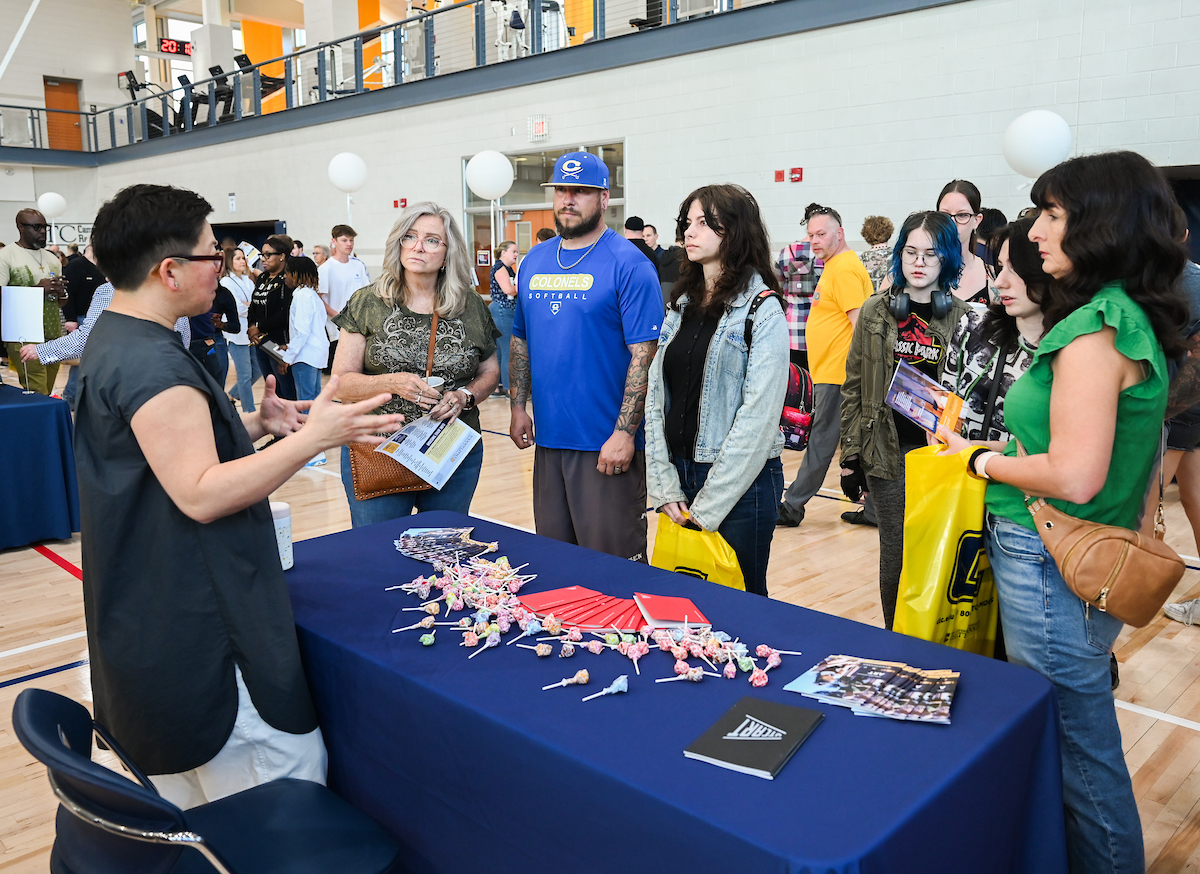 People attend Blue and Gold Preview on Saturday, Apr. 5, 2025 in the ARC.