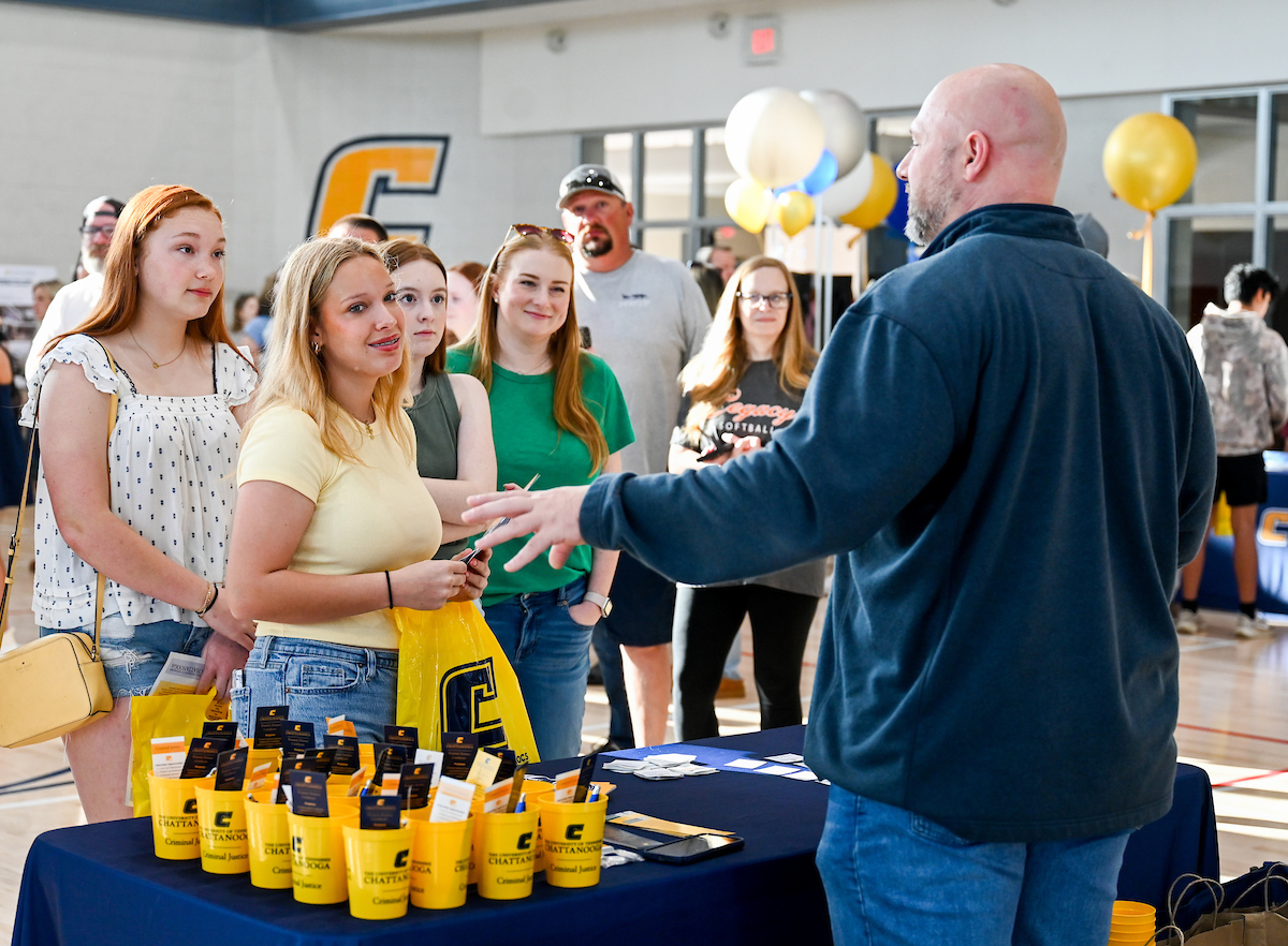 People attend Blue and Gold Preview on Saturday, Apr. 5, 2025 in the ARC.