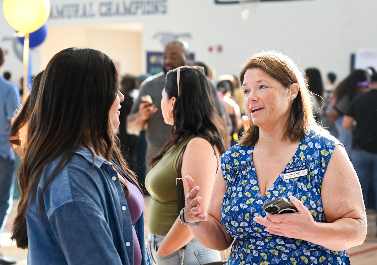 People attend Blue and Gold Preview on Saturday, Apr. 5, 2025 in the ARC.