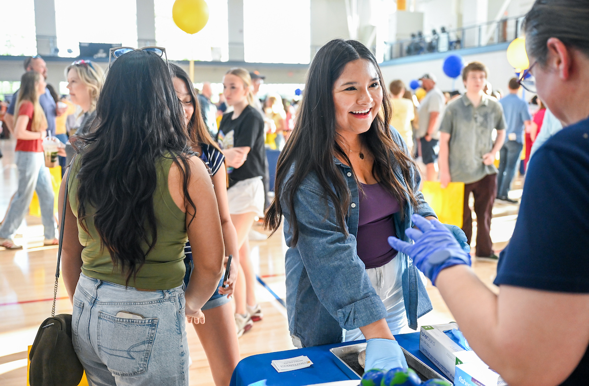 People attend Blue and Gold Preview on Saturday, Apr. 5, 2025 in the ARC.