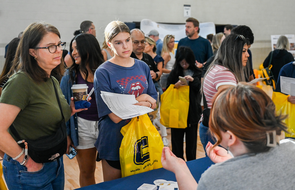 People attend Blue and Gold Preview on Saturday, Apr. 5, 2025 in the ARC.