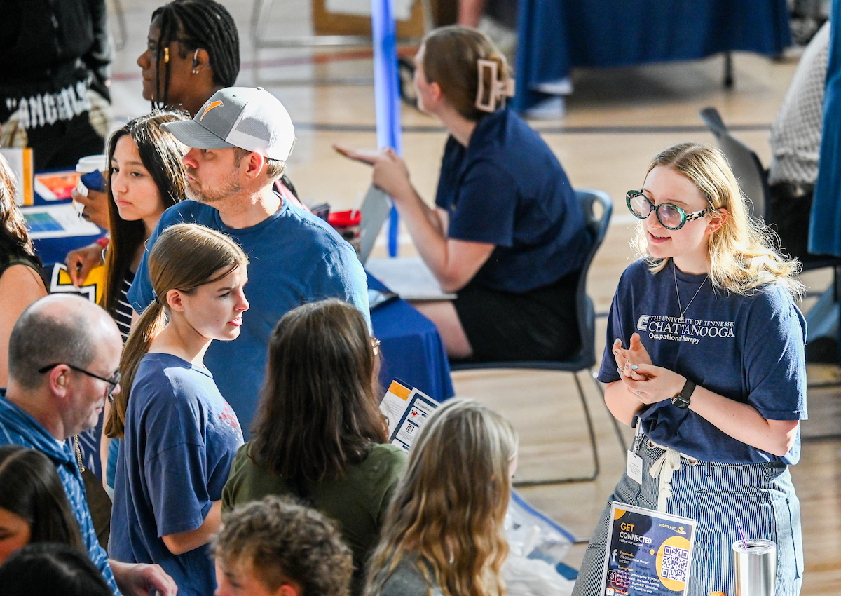 People attend Blue and Gold Preview on Saturday, Apr. 5, 2025 in the ARC.