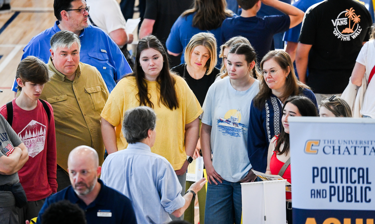 People attend Blue and Gold Preview on Saturday, Apr. 5, 2025 in the ARC.