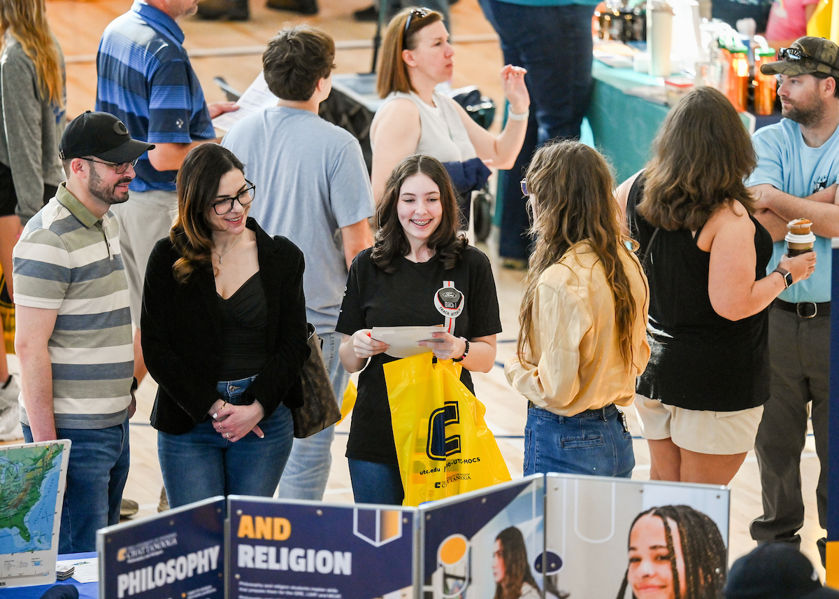 People attend Blue and Gold Preview on Saturday, Apr. 5, 2025 in the ARC.