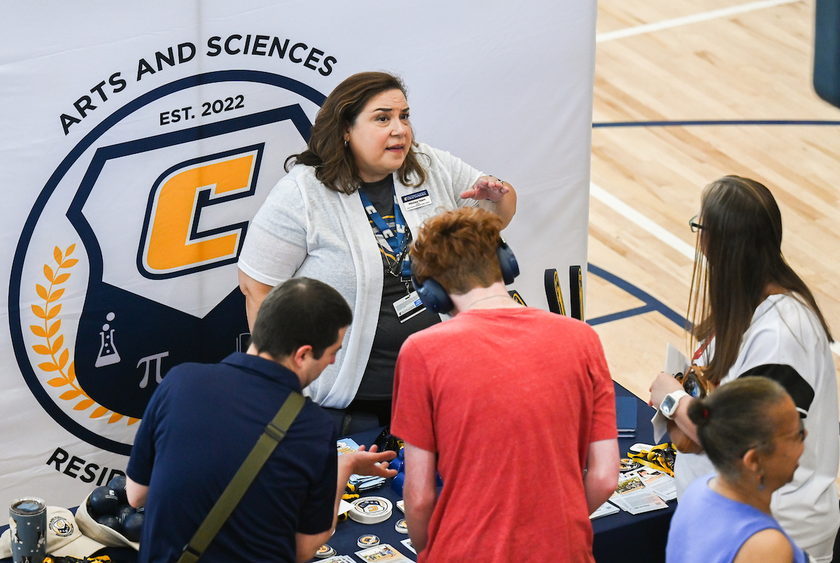 People attend Blue and Gold Preview on Saturday, Apr. 5, 2025 in the ARC.