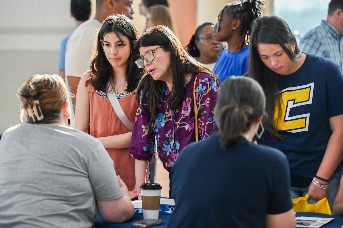 People attend Blue and Gold Preview on Saturday, Apr. 5, 2025 in the ARC.