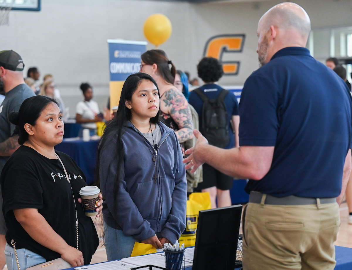 People attend Blue and Gold Preview on Saturday, Apr. 5, 2025 in the ARC.