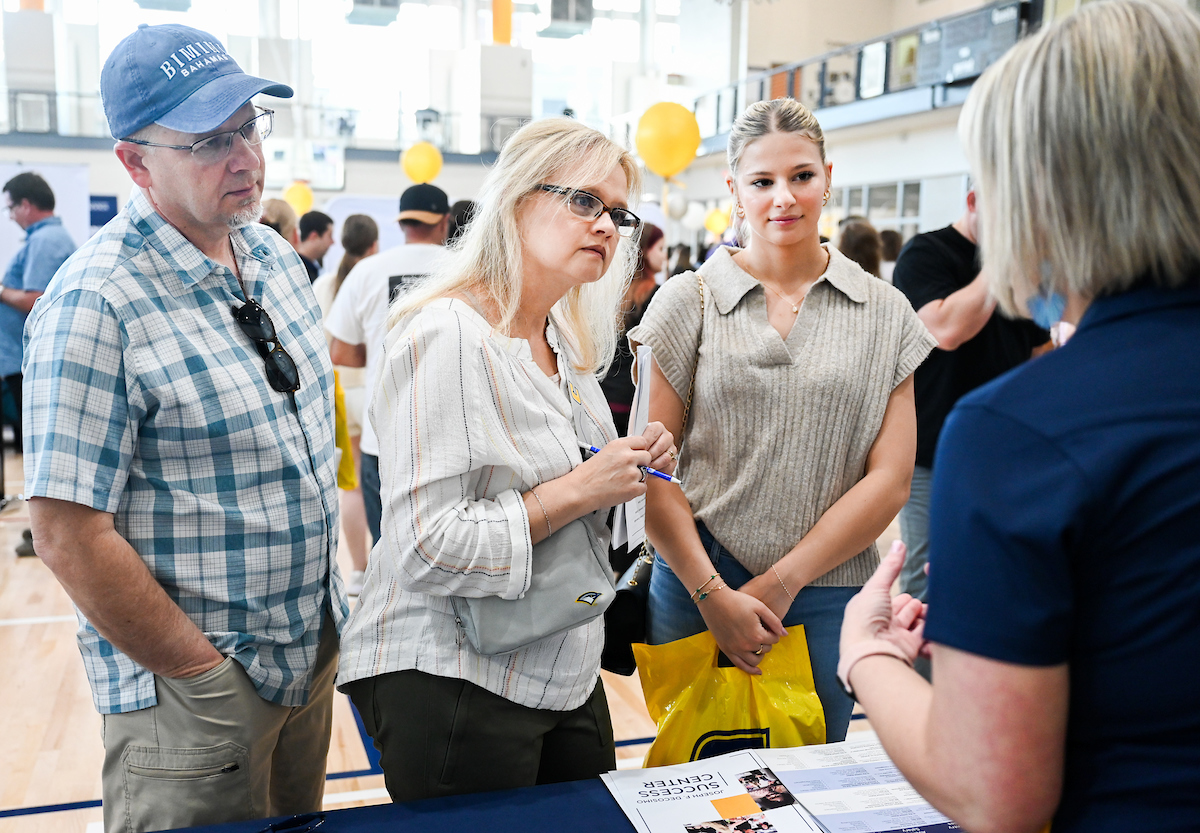 People attend Blue and Gold Preview on Saturday, Apr. 5, 2025 in the ARC.
