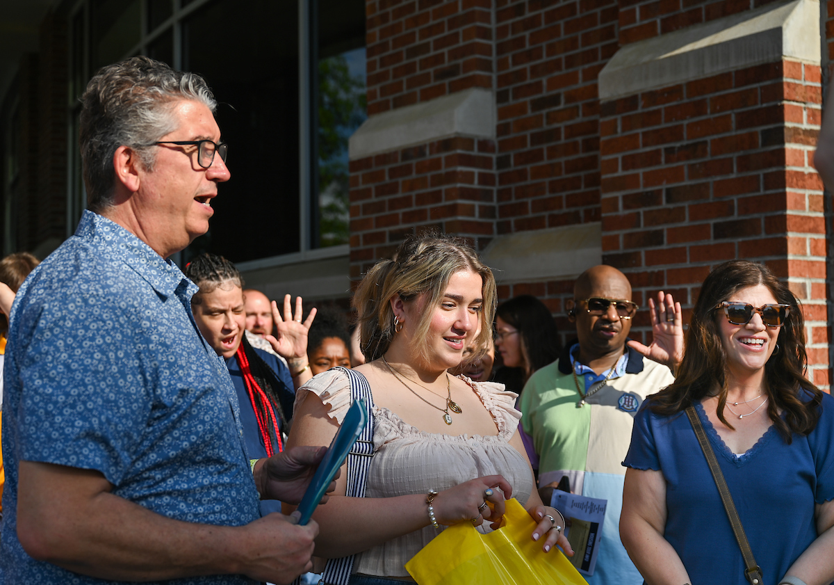 People attend Blue and Gold Preview on Saturday, Apr. 5, 2025 in the ARC.