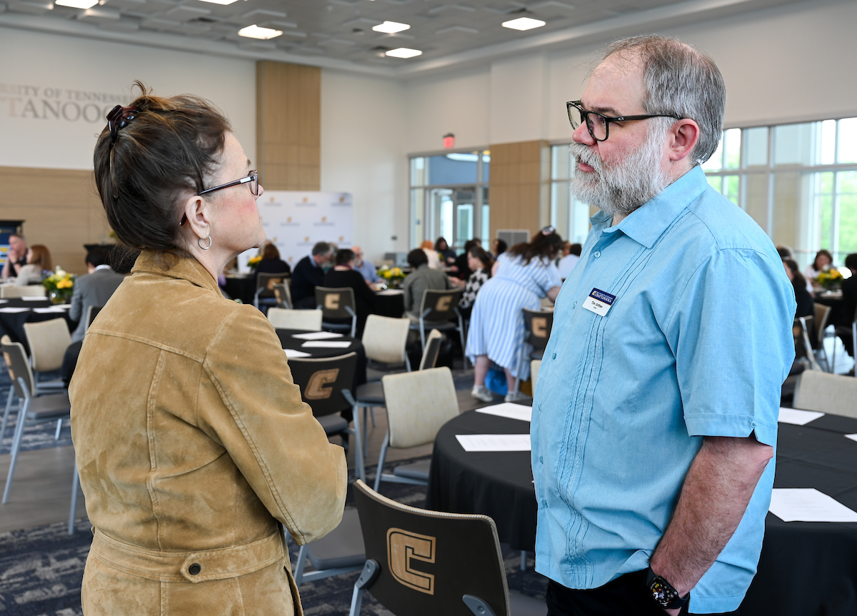 Faculty members attend the Faculty Awards Ceremony Tuesday, Apr. 22, 2025 in the Wolford Family Center.
