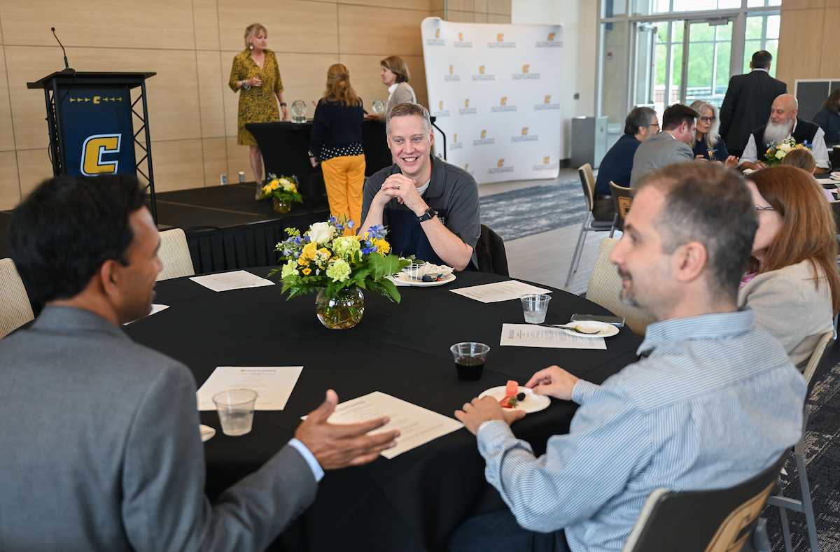 Faculty members attend the Faculty Awards Ceremony Tuesday, Apr. 22, 2025 in the Wolford Family Center.