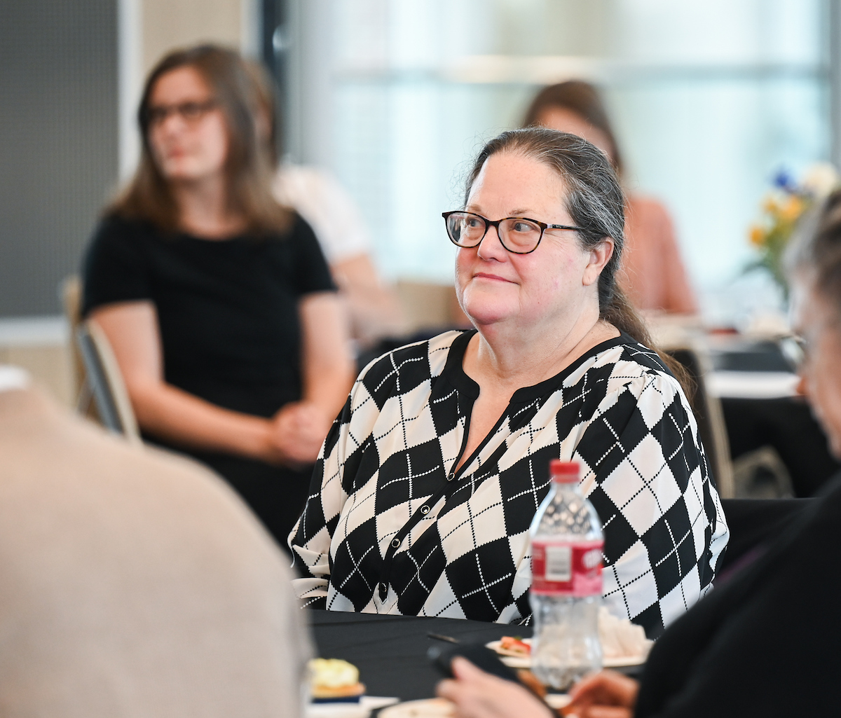 Faculty members attend the Faculty Awards Ceremony Tuesday, Apr. 22, 2025 in the Wolford Family Center.