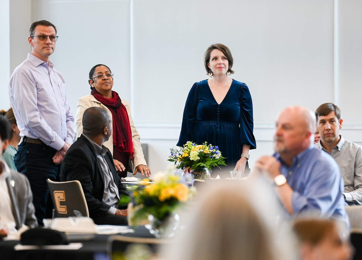 Faculty members attend the Faculty Awards Ceremony Tuesday, Apr. 22, 2025 in the Wolford Family Center.