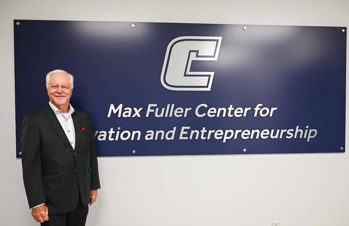 Max Fuller attends a luncheon in his honor Monday, Apr. 21, 2025 in the Max Fuller Center for Innovation and Entrepreneurship.