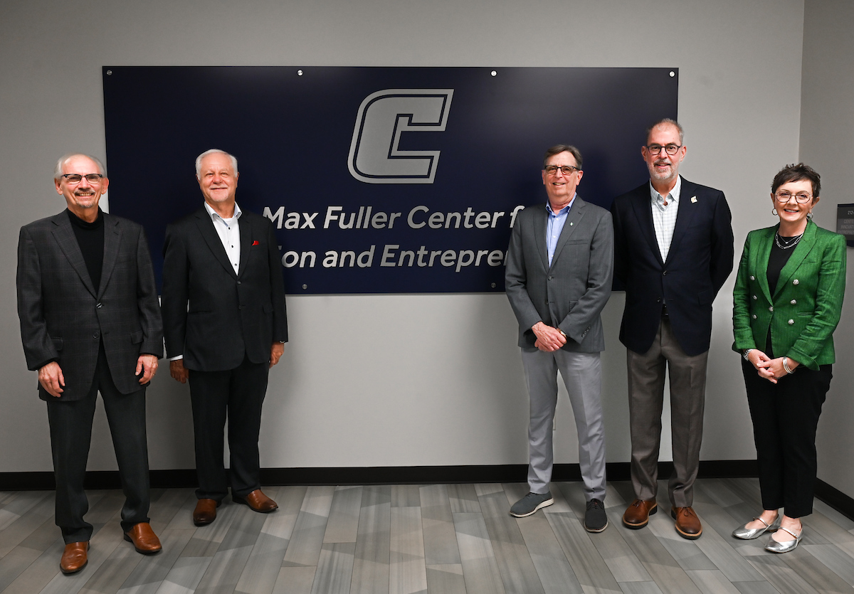 Max Fuller attends a luncheon in his honor Monday, Apr. 21, 2025 in the Max Fuller Center for Innovation and Entrepreneurship.