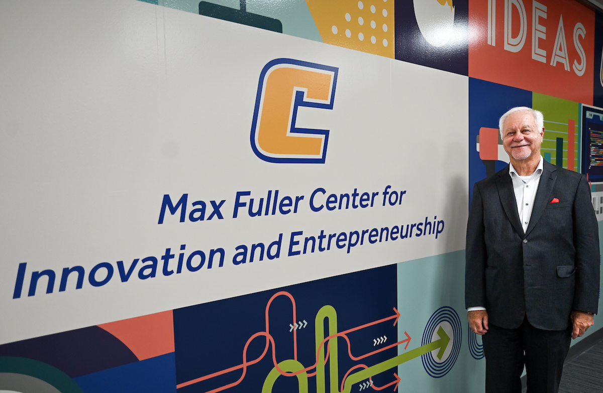 Max Fuller attends a luncheon in his honor Monday, Apr. 21, 2025 in the Max Fuller Center for Innovation and Entrepreneurship.