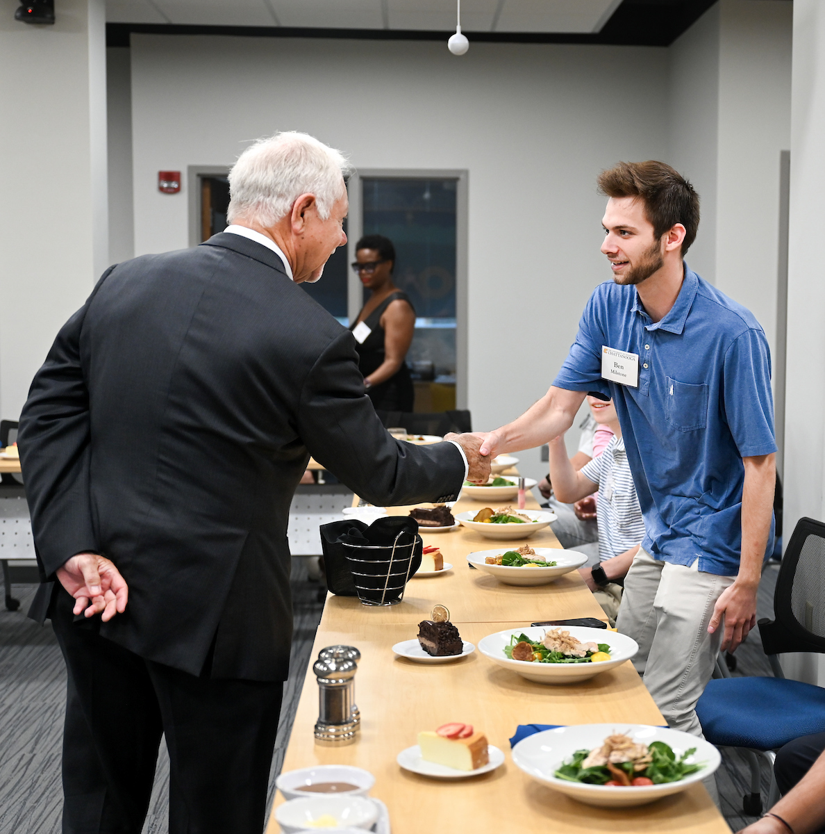 Max Fuller attends a luncheon in his honor Monday, Apr. 21, 2025 in the Max Fuller Center for Innovation and Entrepreneurship.