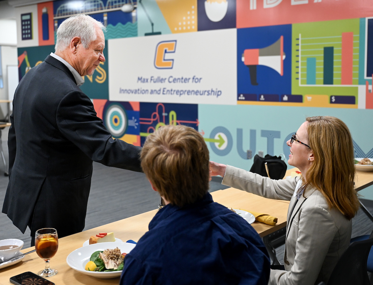 Max Fuller attends a luncheon in his honor Monday, Apr. 21, 2025 in the Max Fuller Center for Innovation and Entrepreneurship.