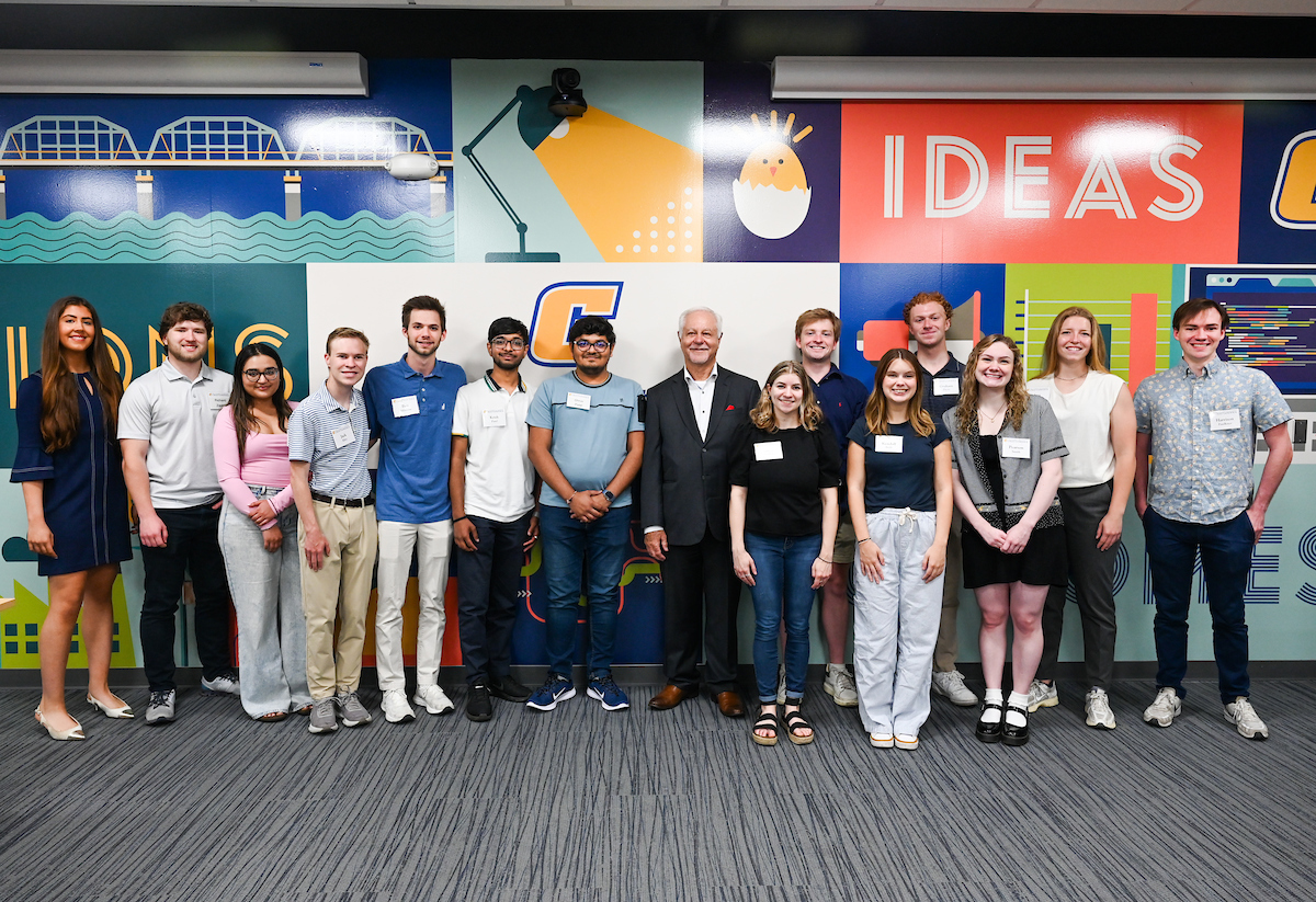 Max Fuller attends a luncheon in his honor Monday, Apr. 21, 2025 in the Max Fuller Center for Innovation and Entrepreneurship.