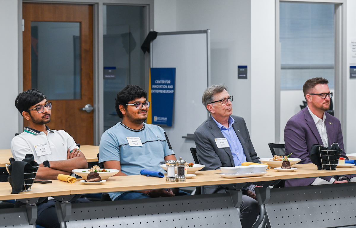 Max Fuller attends a luncheon in his honor Monday, Apr. 21, 2025 in the Max Fuller Center for Innovation and Entrepreneurship.