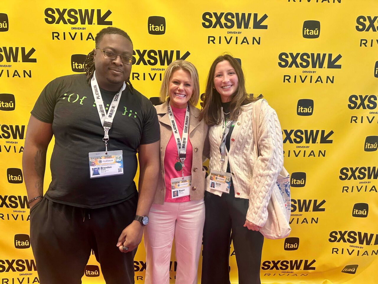 Megan Cales (center) represented UTC innovation at the 2025 SXSW festival in Austin, Texas, as part of a UT System cohort focused on advancing early-stage ideas. Photo courtesy of Megan Cales.