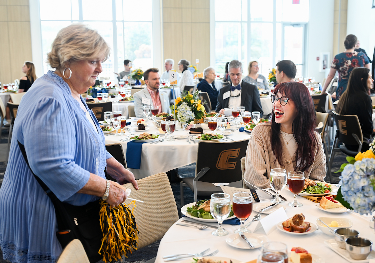 Donors and scholarship recipients attend the Scholarship Luncheon Friday, Apr. 4, 2025 in the Wolford Family Center.