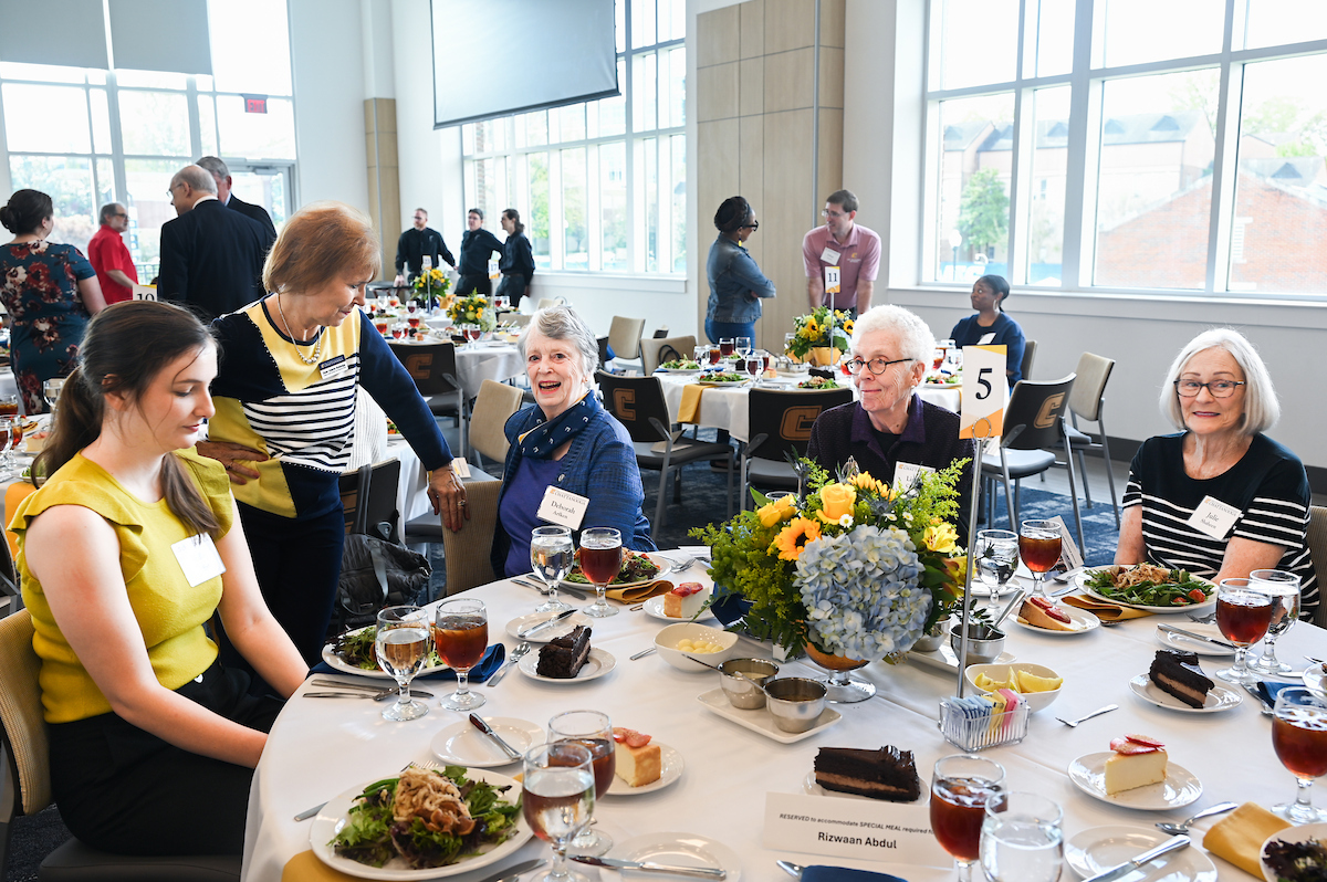 Donors and scholarship recipients attend the Scholarship Luncheon Friday, Apr. 4, 2025 in the Wolford Family Center.