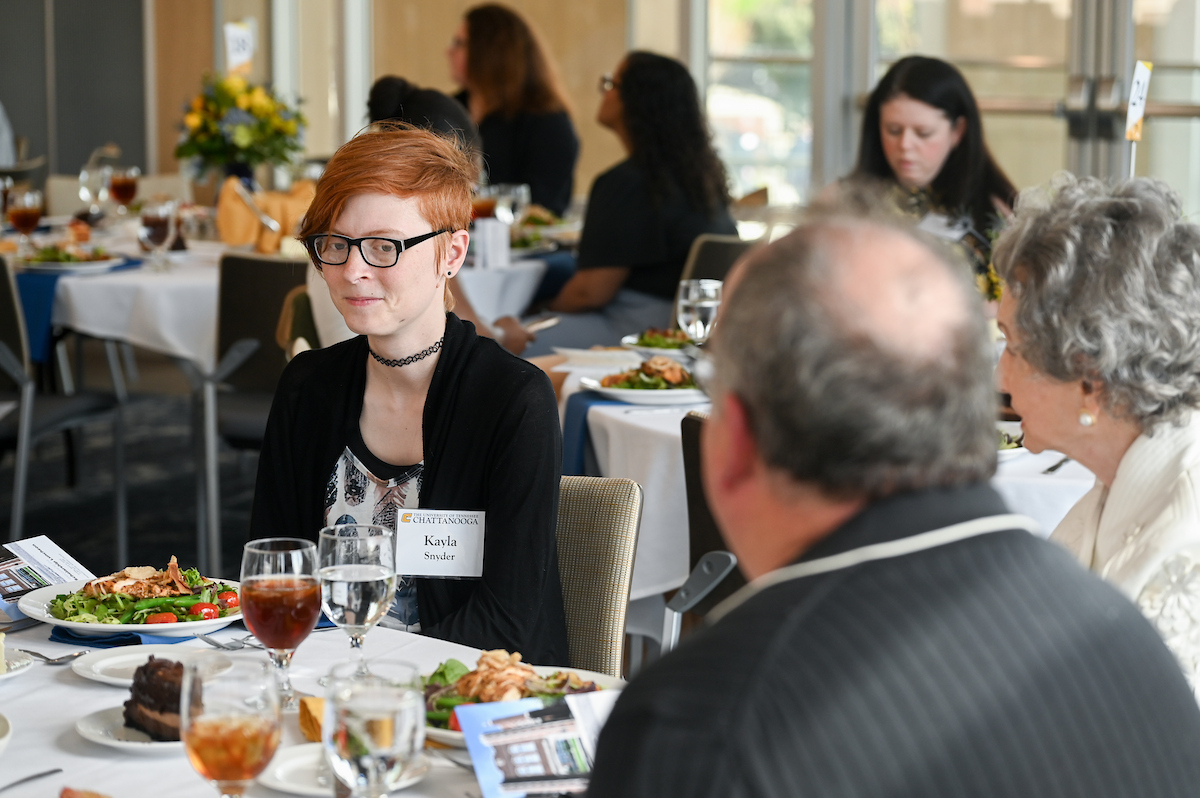 Donors and scholarship recipients attend the Scholarship Luncheon Friday, Apr. 4, 2025 in the Wolford Family Center.