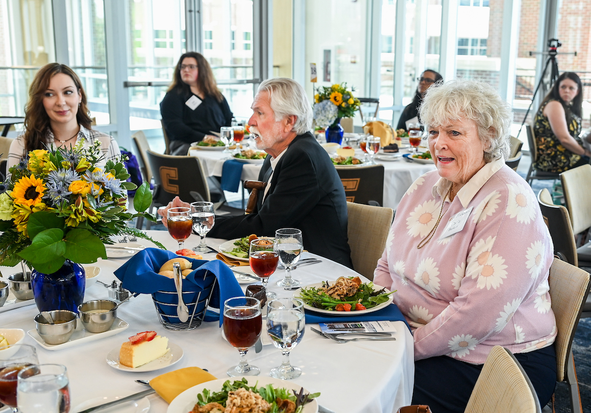 Donors and scholarship recipients attend the Scholarship Luncheon Friday, Apr. 4, 2025 in the Wolford Family Center.