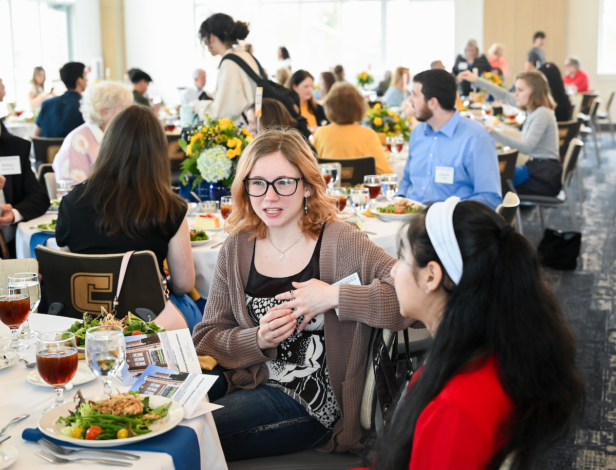 Donors and scholarship recipients attend the Scholarship Luncheon Friday, Apr. 4, 2025 in the Wolford Family Center.
