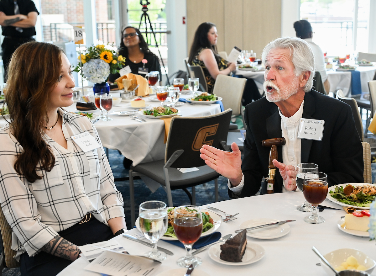 Donors and scholarship recipients attend the Scholarship Luncheon Friday, Apr. 4, 2025 in the Wolford Family Center.
