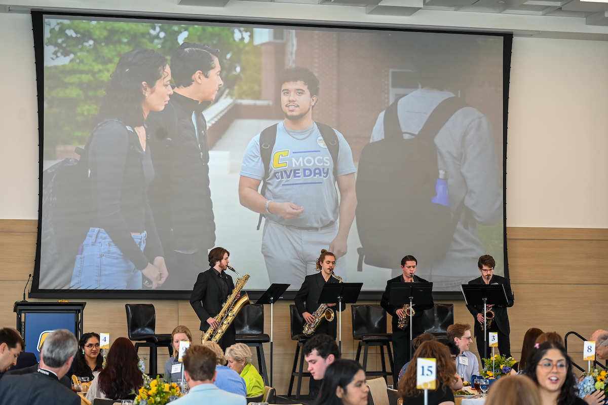 Donors and scholarship recipients attend the Scholarship Luncheon Friday, Apr. 4, 2025 in the Wolford Family Center.