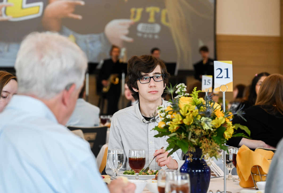 Donors and scholarship recipients attend the Scholarship Luncheon Friday, Apr. 4, 2025 in the Wolford Family Center.