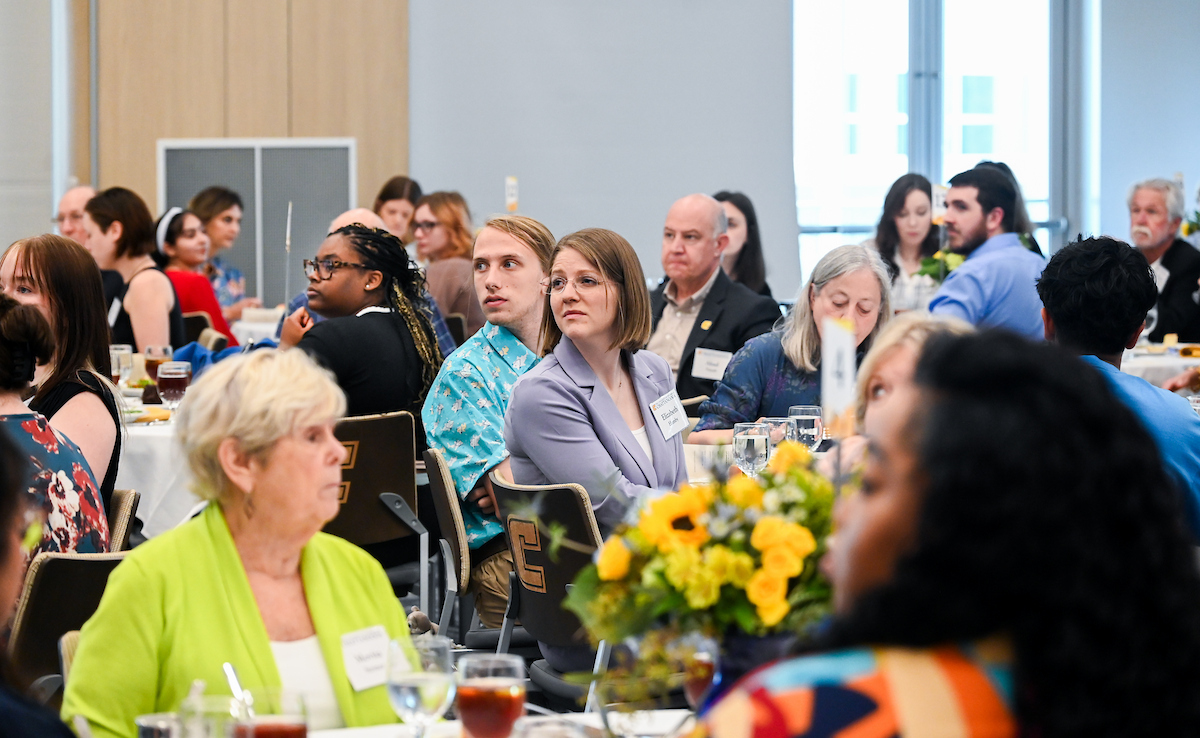 Donors and scholarship recipients attend the Scholarship Luncheon Friday, Apr. 4, 2025 in the Wolford Family Center.