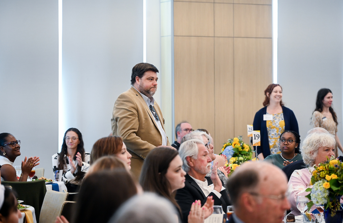 Donors and scholarship recipients attend the Scholarship Luncheon Friday, Apr. 4, 2025 in the Wolford Family Center.