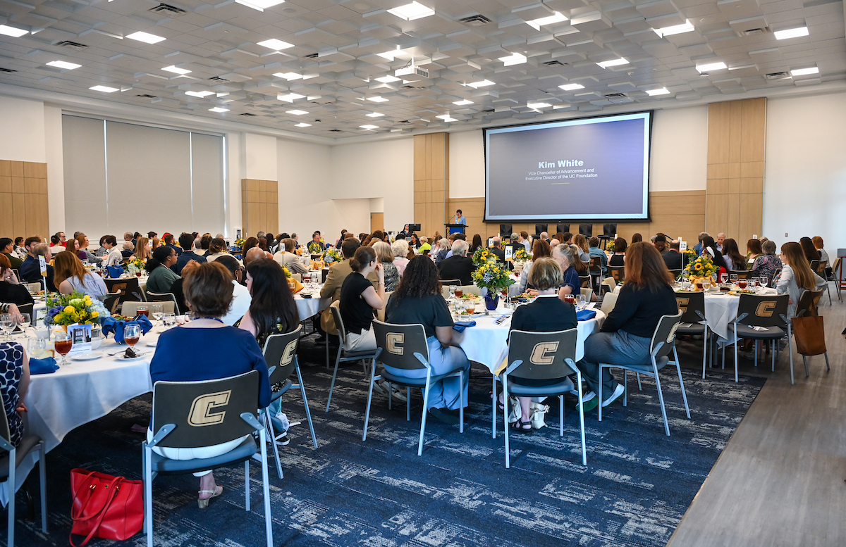 Donors and scholarship recipients attend the Scholarship Luncheon Friday, Apr. 4, 2025 in the Wolford Family Center.