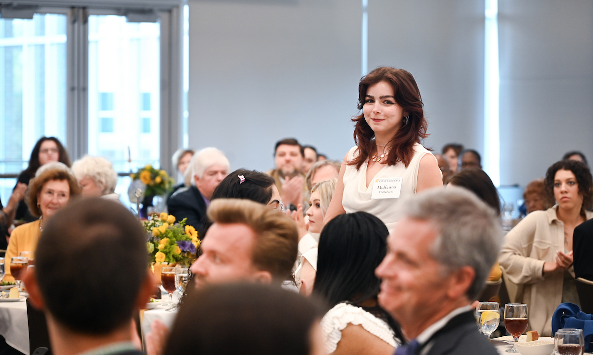 Donors and scholarship recipients attend the Scholarship Luncheon Friday, Apr. 4, 2025 in the Wolford Family Center.