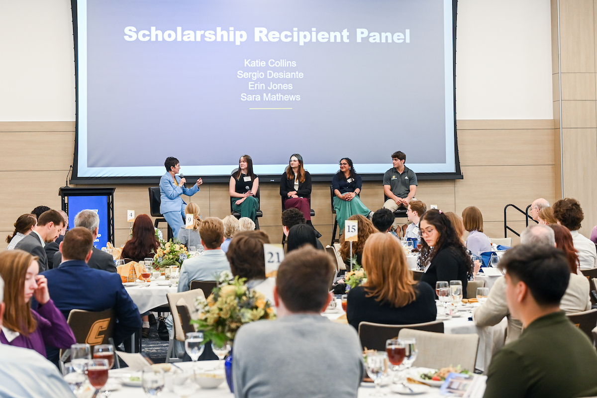 Donors and scholarship recipients attend the Scholarship Luncheon Friday, Apr. 4, 2025 in the Wolford Family Center.