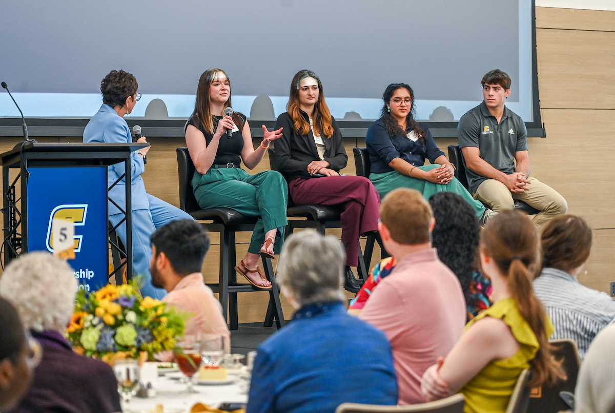 Donors and scholarship recipients attend the Scholarship Luncheon Friday, Apr. 4, 2025 in the Wolford Family Center.