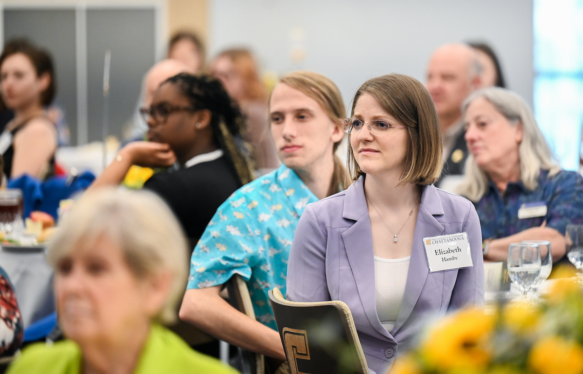 Donors and scholarship recipients attend the Scholarship Luncheon Friday, Apr. 4, 2025 in the Wolford Family Center.