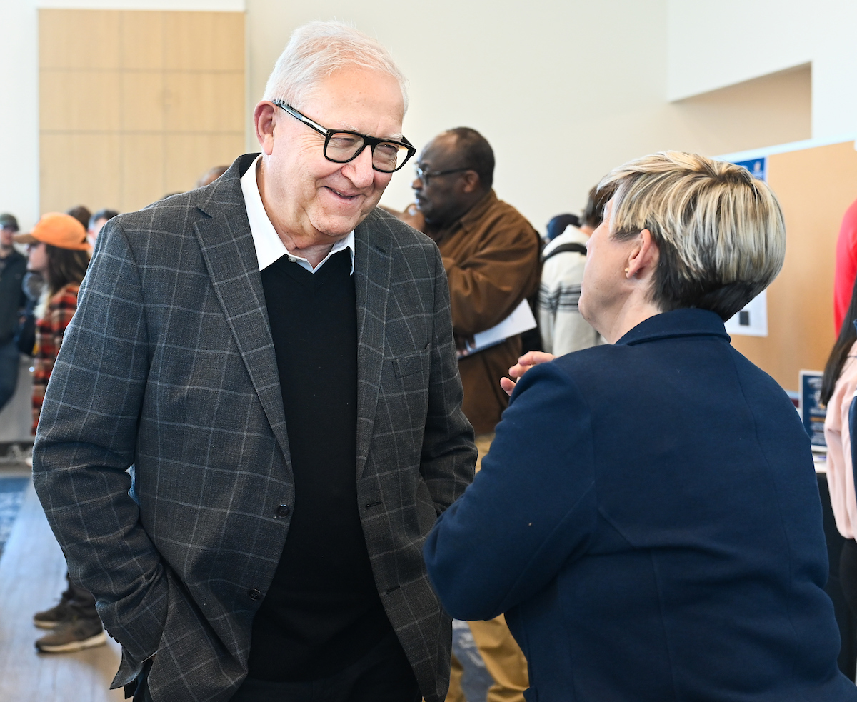 People attend the Spring Research and Arts Conference Wednesday, Apr. 9, 2025 in the Wolford Family Center.
